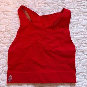 Free People Movement Red Laser Cut Bra